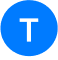 T on a blue circle