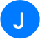 J on a blue circle
