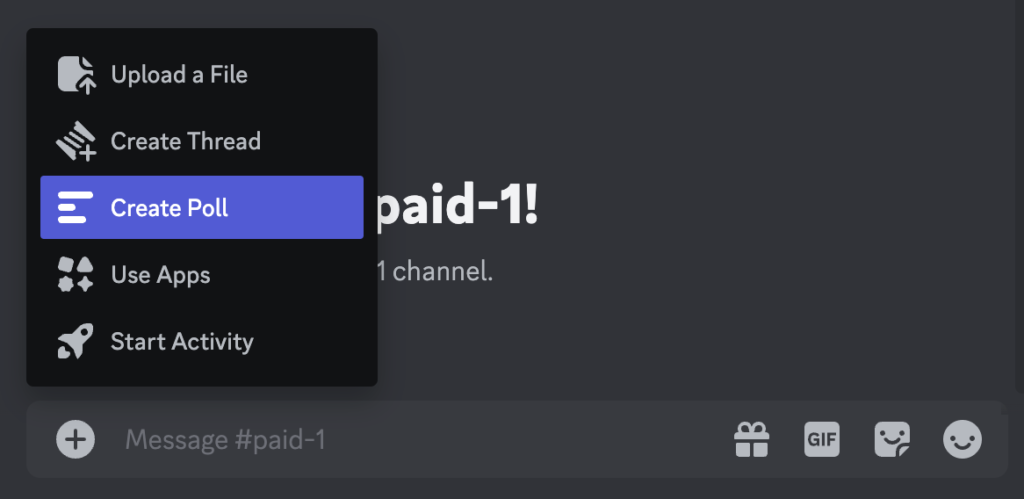 create poll selected