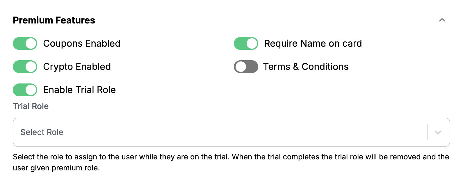 premium features in signup pages